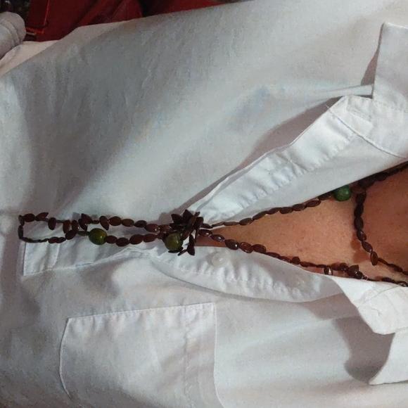 Long necklace, made of natural materials, tropical fruits and plants seeds - Picture 2 of 4